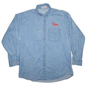 Vintage 90s Hills Department Store Unleash the Power Button Shirt Men's Large